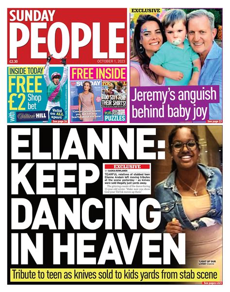 Sunday People Front Page St Of October Tomorrow S Papers Today