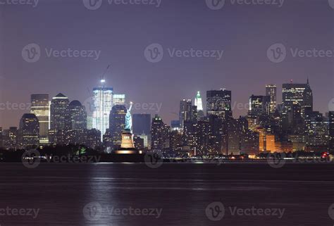 New York City Lower Manhattan Skyline At Night 8335325 Stock Photo At