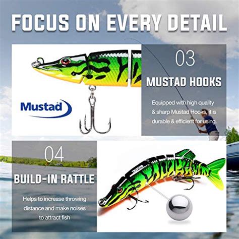 Truscend Fishing Lures For Bass Trout Multi Jointed Swimbait Slow