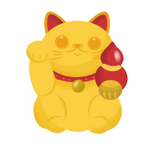 Free estilo antiguo japonés maneki neko gato dorado ilustración