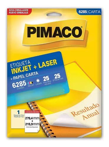 Etiqueta Pimaco 6285 Carta 1 Por Folha Inkjet laser Branca Frete grátis