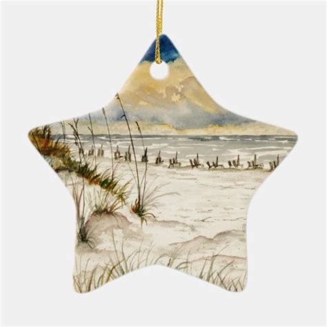 Destin Florida Beach Art Christmas Ornaments | Zazzle