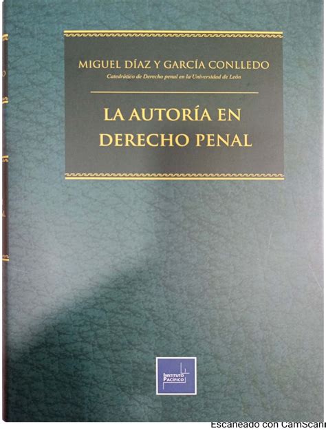 La Autoría En Derecho Penal Pdf