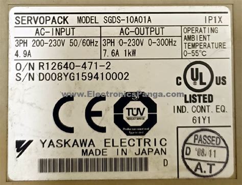 Yaskawa W Kw Sgmav Ada Ac Servo Motor Driver Sgds A A