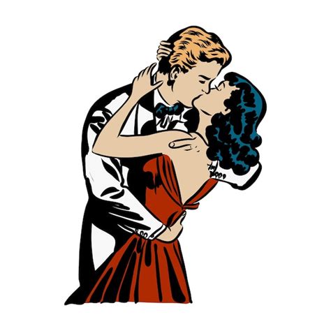 Premium Vector Kissing Couple Pop Art Retro Vector Comic Book Style Imitation