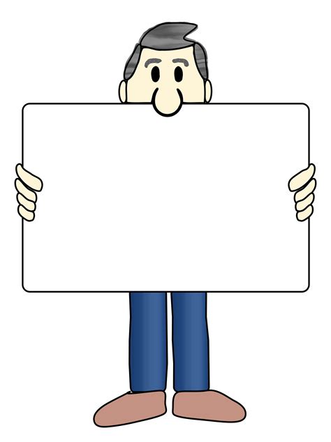 Cartoon People Holding Signs