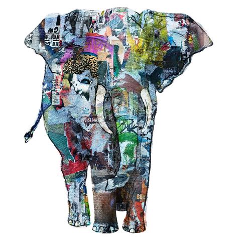 Elephant Collage Mixed Media By Denise Ellington Fine Art America