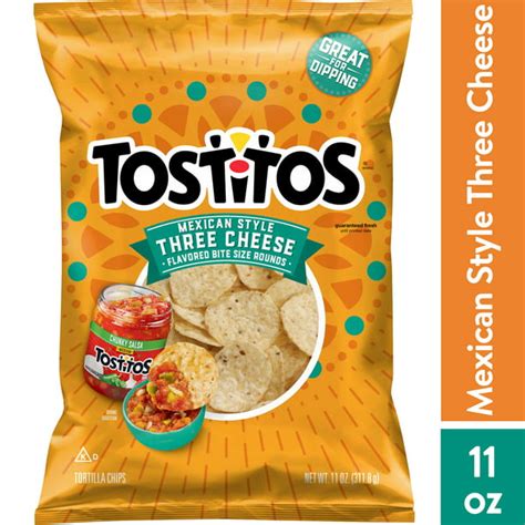 Tostitos Mexican Style Three Cheese Tortilla Round Chips 11 Oz