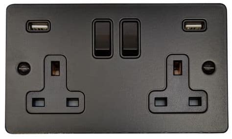 Flat Plate Matt Black Light Switches Plug Sockets Dimmers Toggles Artofit