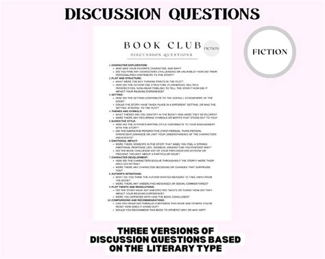 Book Club Bundle Book Club Discussion Kit Printable Book Club