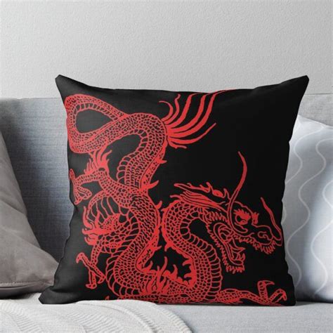 Red Chinese Dragon Pillow For Sale By Eddiebalevo Japanese Room