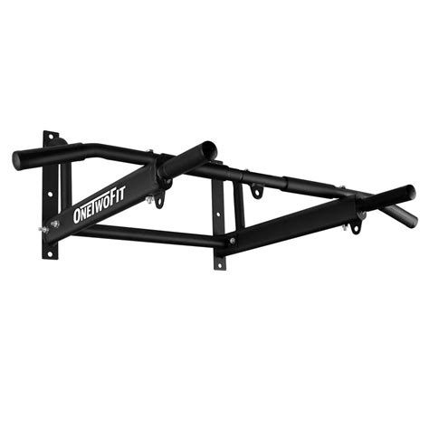 Onetwofit Wall Mounted Pull Up Bar With More Stable 6 Hole Design For