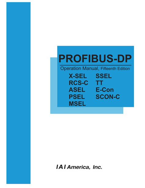 Pdf Profibus Dp Iai Robot Co Jp Profibus Dp Operation Manual