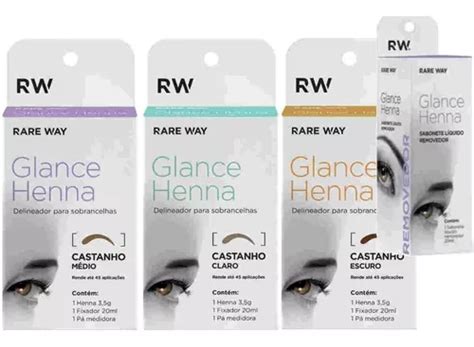 Kit De Henna Para Cejas De Colores Glance Rareway Con Removedor