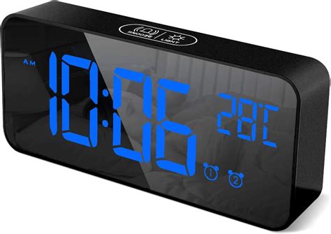 Homvilla Digital Alarm Clock With Big Led Temperature Display Portable