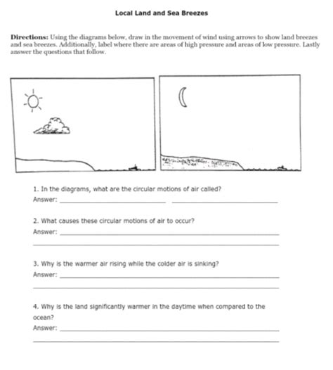 Free land and sea breeze worksheet, Download Free land and sea breeze ...