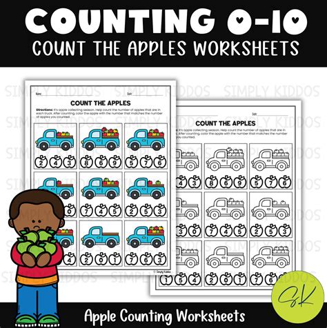 5 Fun Apple Counting Activities and Worksheets - Simply Kiddos