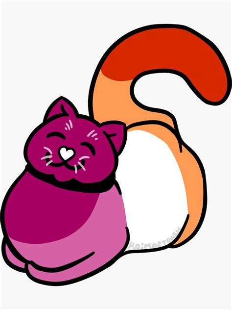 Lesbian Pride Flag Cat Sticker For Sale By Kaimactrash Redbubble