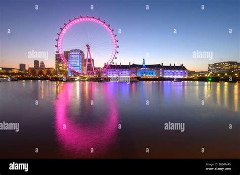 The London Eye A Ferris Wheel On The South Bank Of The River Thames