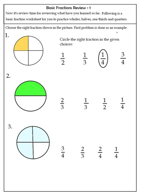 Maths Fractions Worksheet - Colour and Label Fractions - Worksheets Library