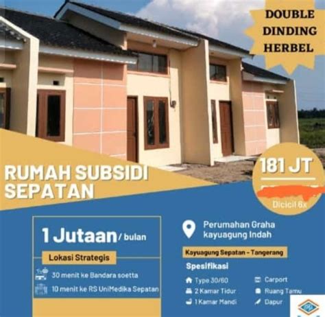 Graha Kayu Agung Indah Rumah Subsidi Mewah Dkt Tamkot Sepatan