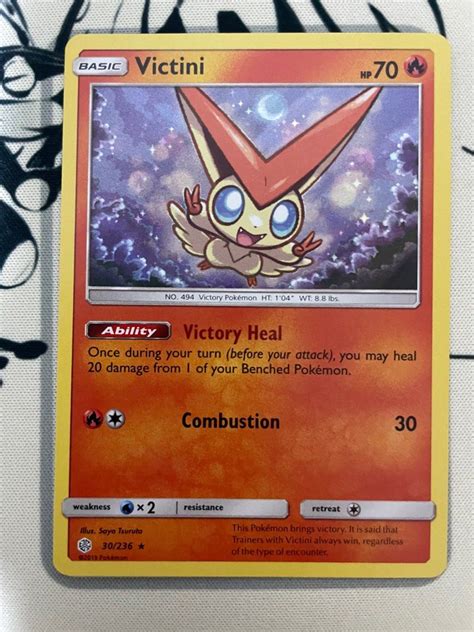 Pokemon Tcg Victini Holo Rare Hobbies And Toys Toys And Games On Carousell