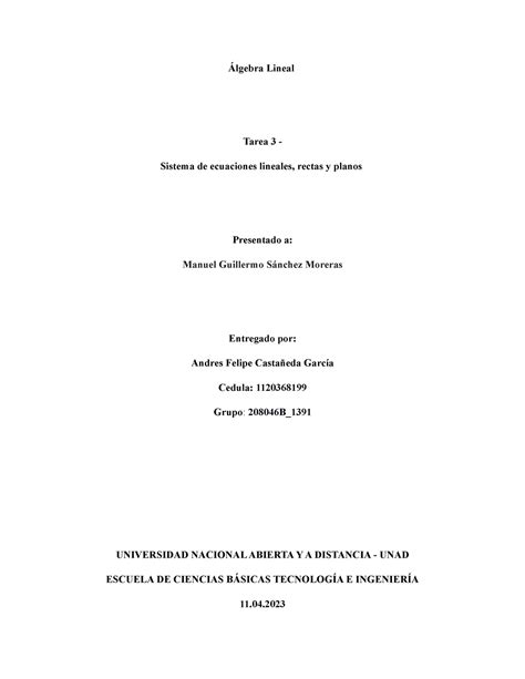 Tarea Grupo B Letra D Lgebra Lineal Tarea Sistema