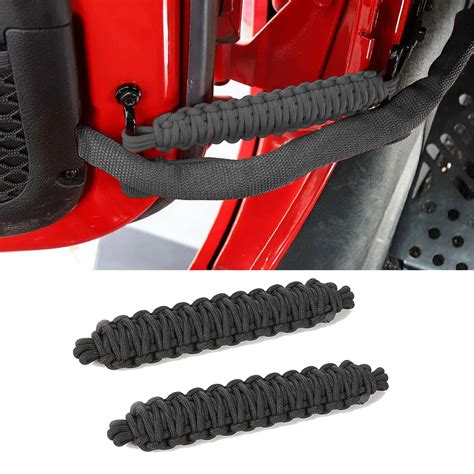 1Pair Paracord Door Limiting Straps Black Wire Protecting Harness For