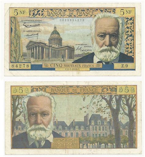 A Franc Note Honoring The French Author And Artist Victor Hugo