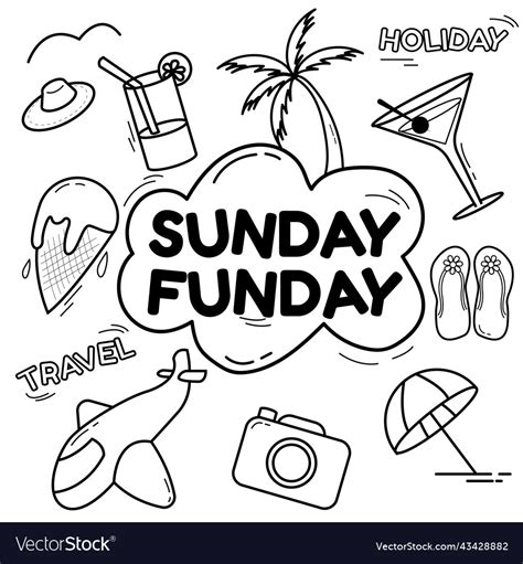 Sunday doodle art design Royalty Free Vector Image