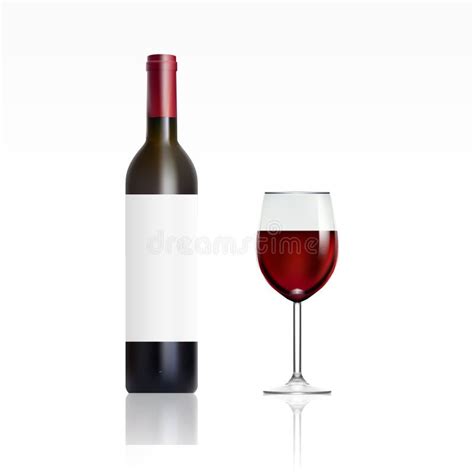 Flasche Mit Rotwein Und Glas Stock Abbildung Illustration Von Glas