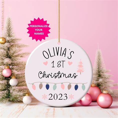 Personalized Baby 1st Christmas Ornament Baby Girls First Christmas