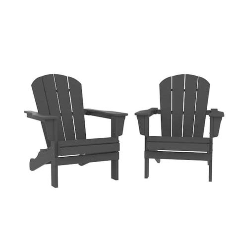 Itapo Gray Plastic Adirondack Chair Set Of 2 Jr W120941868 The Home