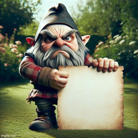 Gnome with sign Blank Template - Imgflip