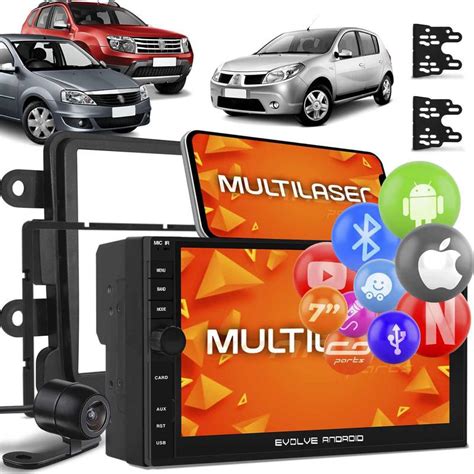 Central Multim Dia Duster Sandero Logan Evolve Infinity Multilaser Mp