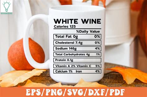 White Wine Nutrition Facts Svg Graphic By Designer Creative Fabrica