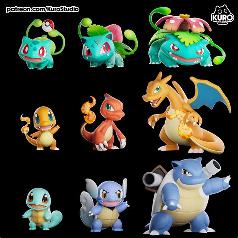 3D file Pokemon Chibi Starters Pack Presupported 🐉 ・3D printer design ...