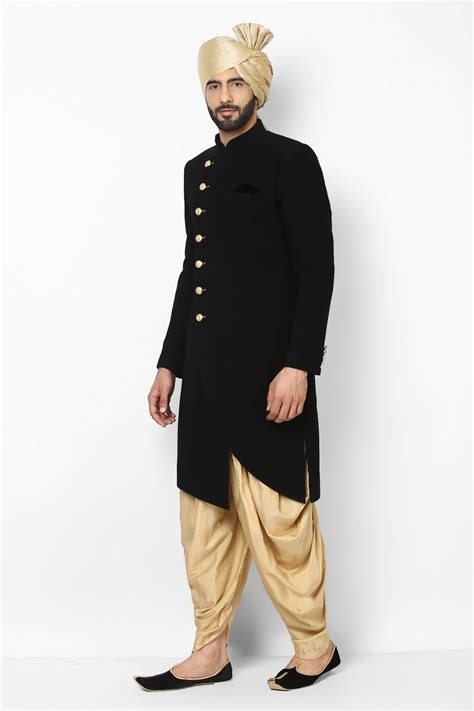 Men Wedding Black Royal Sherwani Jodhpuri Rajput Royal Style Etsy