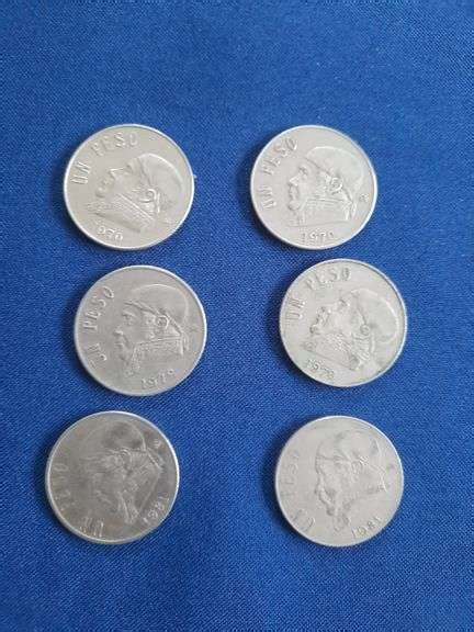 6 Mexico Un Peso Coins Sherwood Auctions