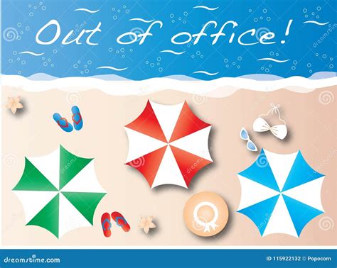 Out Of Office Summer Vacation Beach Header Stock Illustration