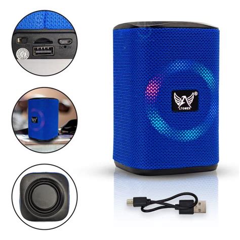 Caixa de Som Resistente a Água Mini Speaker LED Bluetooth Altomex