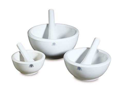 Porcelain Mortar And Pestle Complete Set Of 3 Sizes Z Chemicals