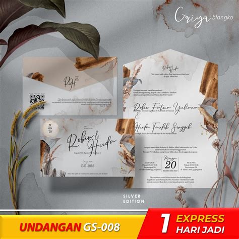 Jual Cetak Undangan Pernikahan Khitanan Aesthetic Rustic Unik Murah