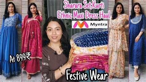 Myntra Kurta Set Haul Sharara Set Ethnic Maxi Dress Anarkali Myntra