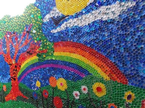 Art Plastic Plastic Bottle Tops Plastic Bottle Crafts Recycle