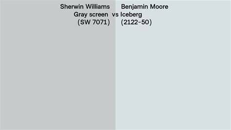 Sherwin Williams Gray Screen SW 7071 Vs Benjamin Moore Iceberg 2122