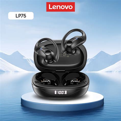 Tai Nghe Bluetooth Lenovo Lp75 Không Dây Thể Thao Chống Nước Hifi Stereo Có Bluetooth 5 3