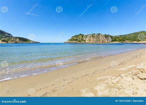 Playa De Voidokilia Arena Blanca Popular Y Playa Clara Azul Del Agua