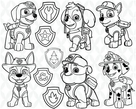 Paw Patrol Outline Cutting Files And Clipart Svg Png Eps Etsy