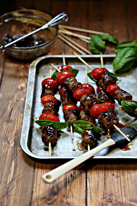 Sausage Kebabs Glazed With Balsamic And Fig Preserves Bell Alimento